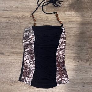 Snake Print Halter Top